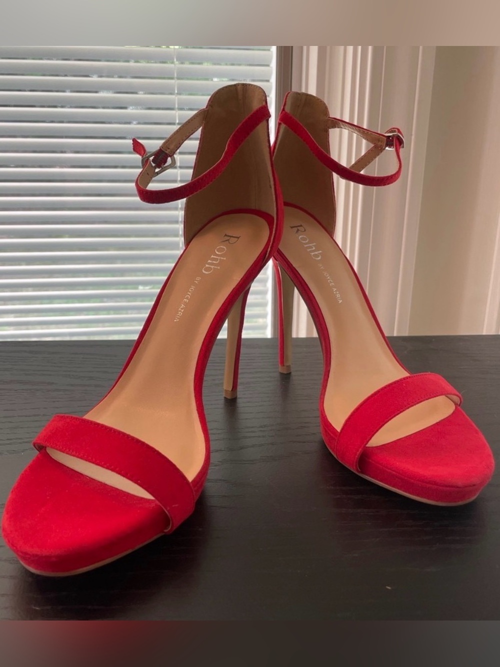 Nwot/Red high heel stiletto ankle strap sandals/ROHB by JOYCE AZRIA/sz8
